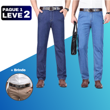 2 Calças Jeans Masculina + Brinde