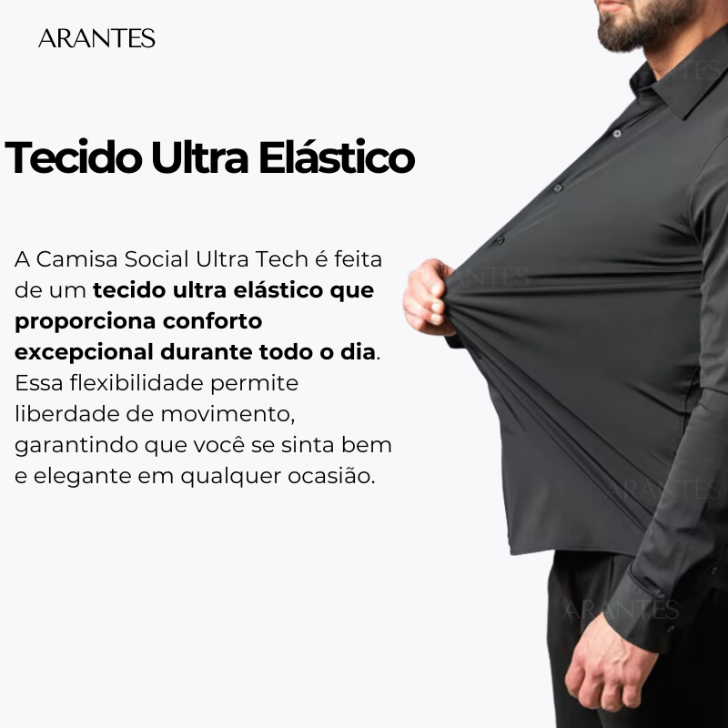 (Compre 1 Leve 2) Camisa Social Italian Ultra Tech Anti amassados +RELÓGIO DE BRINDE!